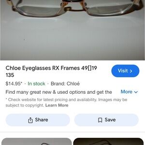 Chloe Eyeglasses Frames don’t know the prescription bought for the frames